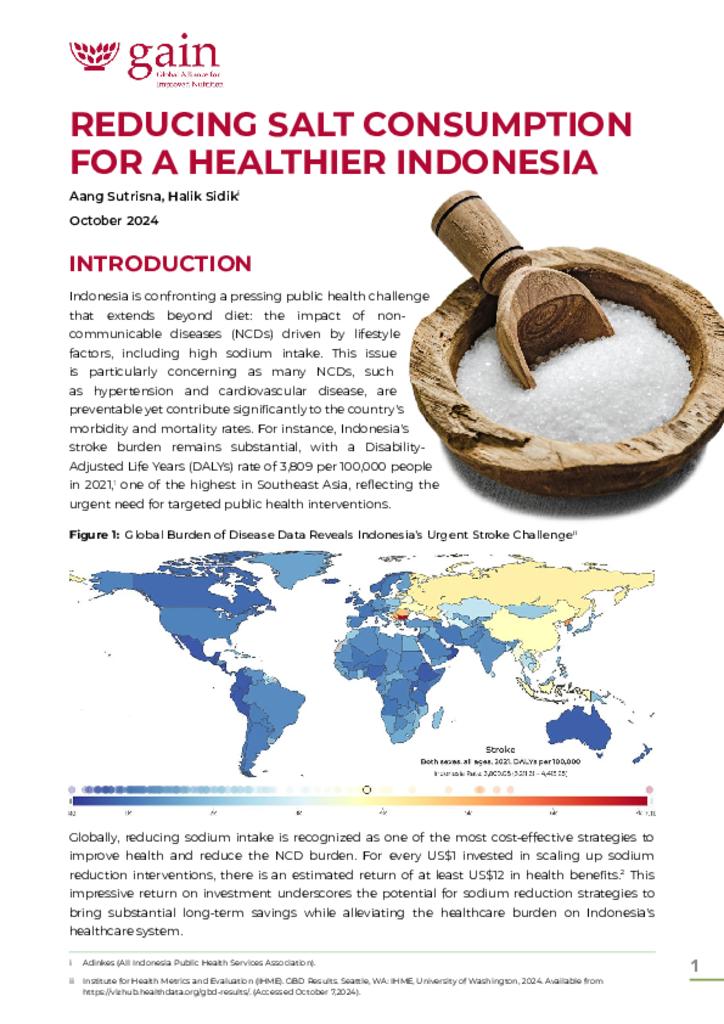 Reducing Salt Consumption for a Healthier Indonesia