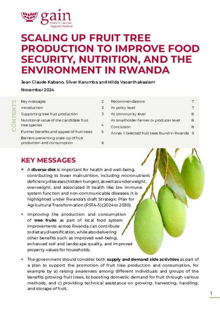 Scaling Up Fruit Tree Production to Improve Food Security, Nutrition, and The Environment…