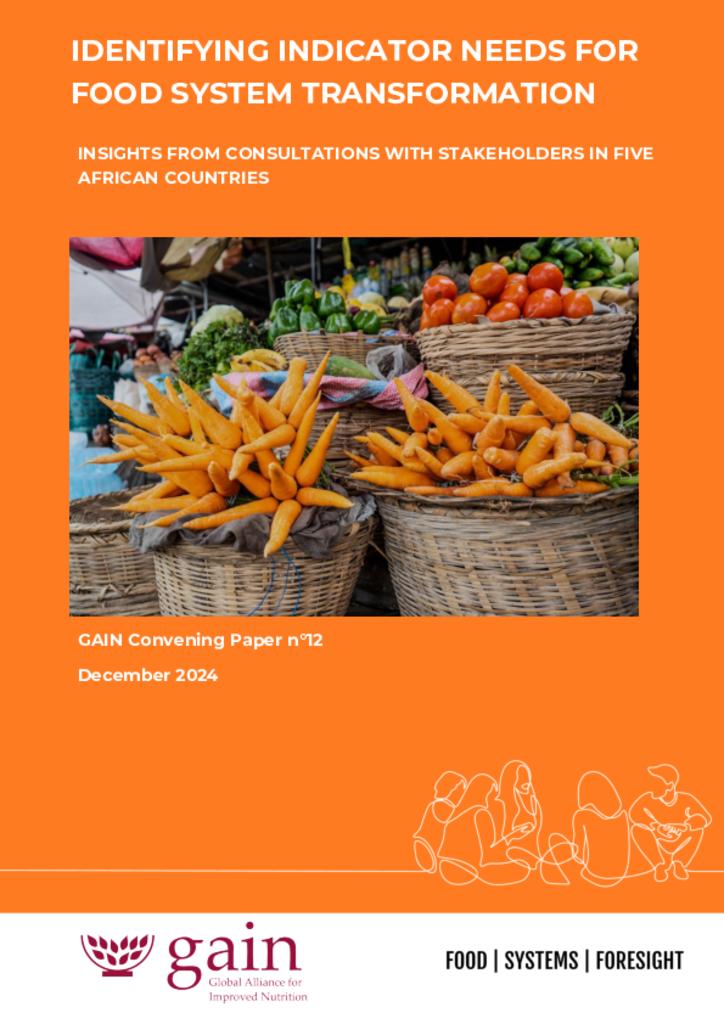 Identifying Indicator Needs for Food System Transformation GAIN Convening Paper n°12