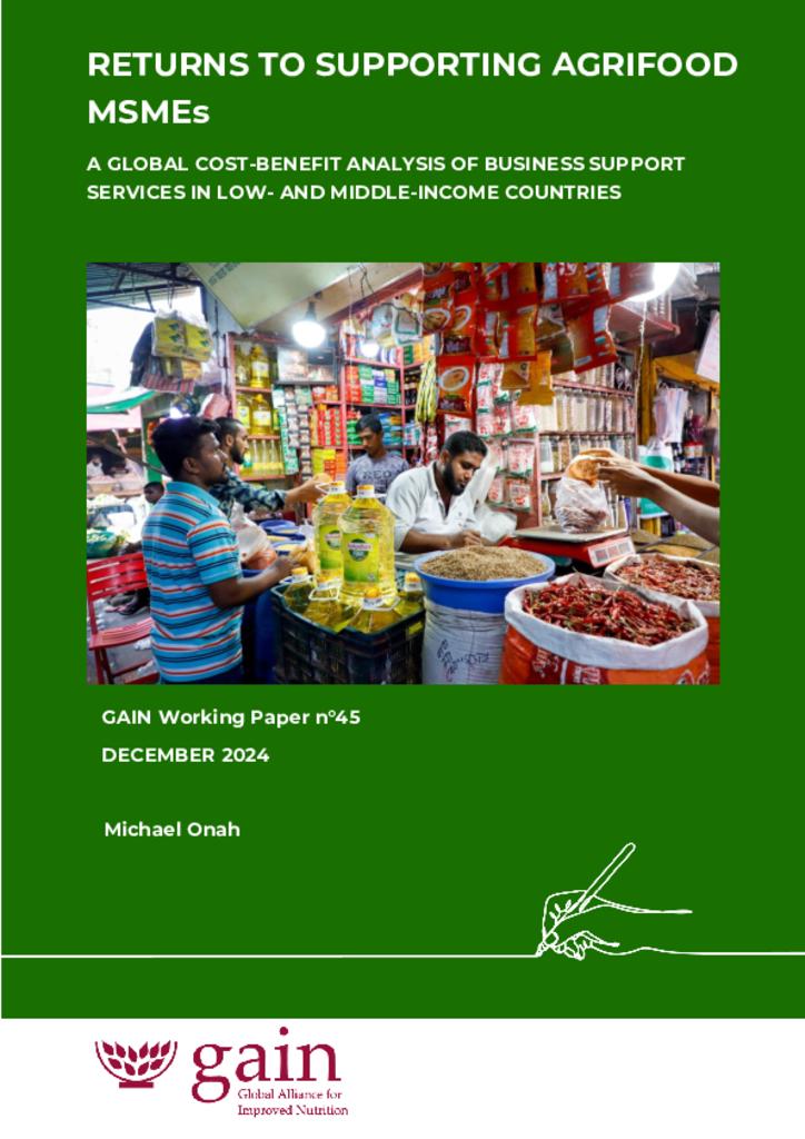 GAIN Working Paper n°45 Returns to supporting agrifood MSMes