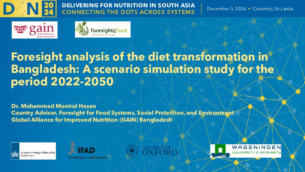 Foresight analysis of diet transformation in Bangladesh_A scenario simulation study