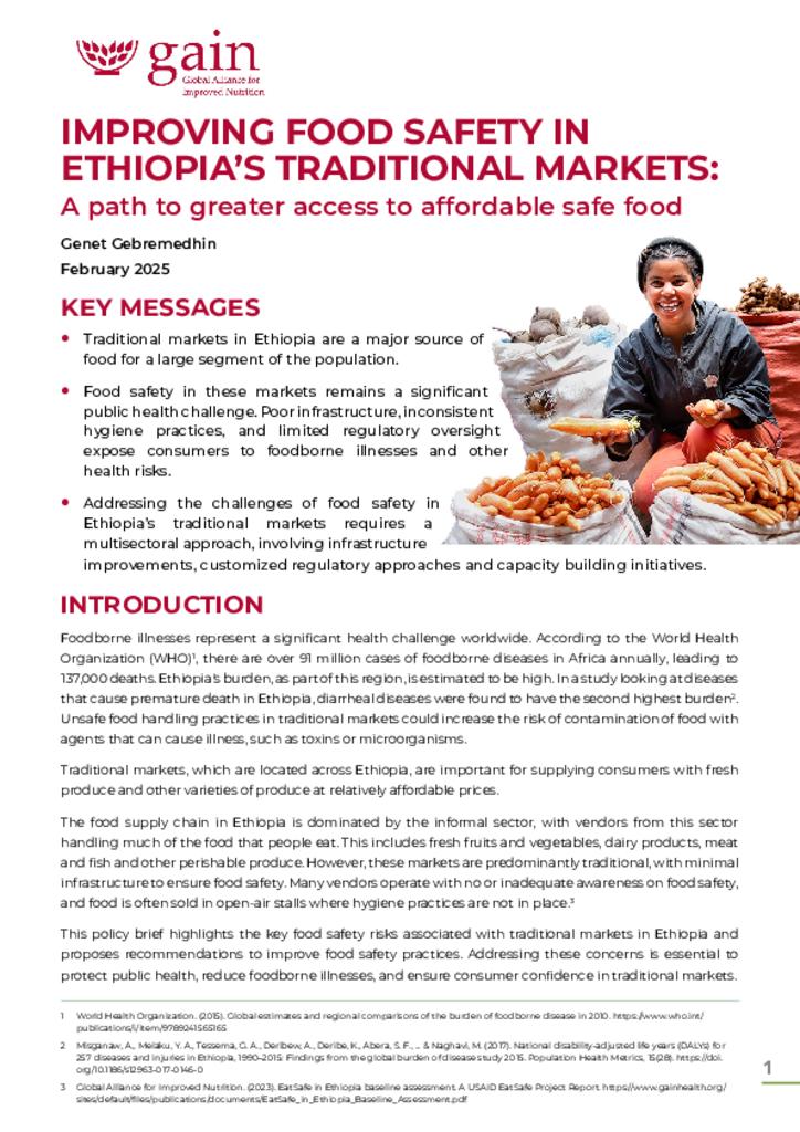 Improving Food Safety In Ethiopia’s Traditional Markets: A Path To Greater Access To…