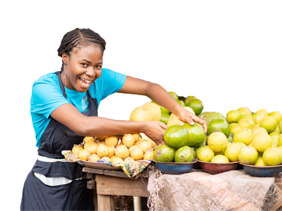 young lady selling fruits