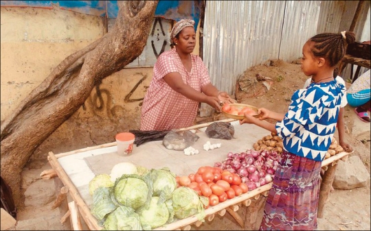 Vegetable Vendor Selling Girl Tomatoes_Ethiopia