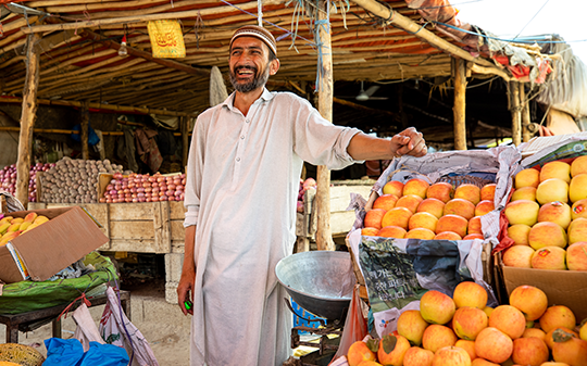A Pakistan fruit seller