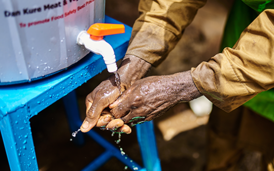 a male hands washing