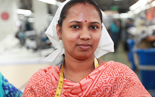 a woman in a garment factory