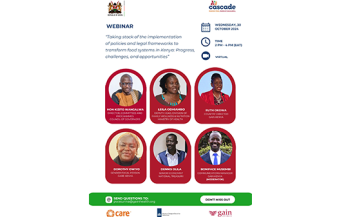 WEBINAR: Taking stock of the implementation of policies and legal frameworks to transform food systems in Kenya: Progress, Challenges, and opportunities 